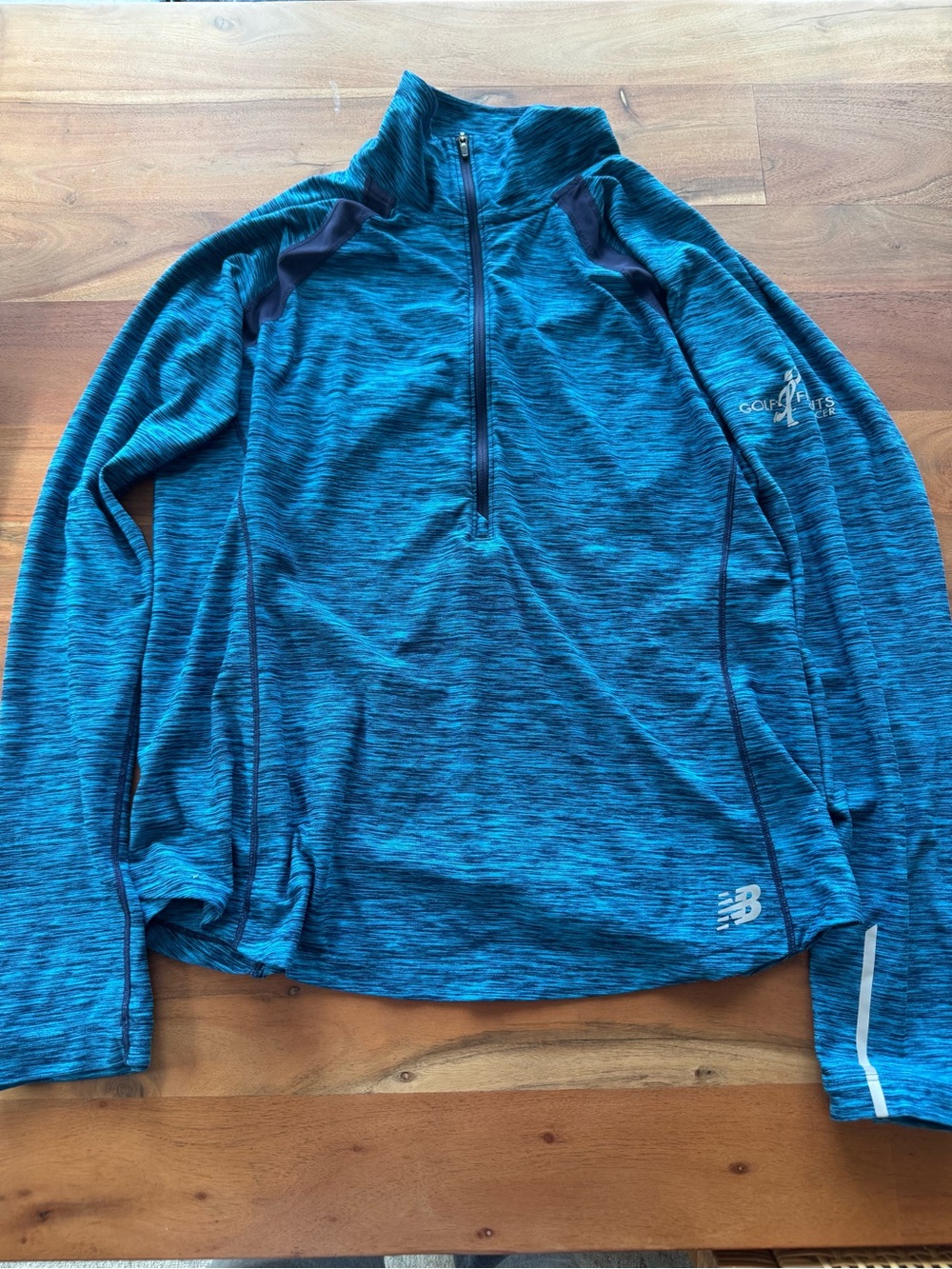 New Balance Blue Heather Quarter-Zip Athletic Top